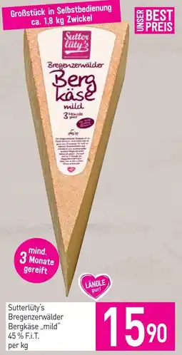 Sutterlüty Sutterlütys Bregenzerwälder Bergkäse mild Angebot