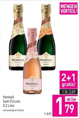 Sutterlüty Henkell Sekt Piccolo Angebot