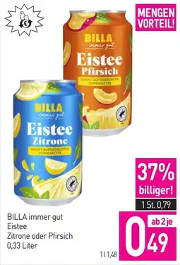 Sutterlüty BILLA immer gut Eistee Zitrone oder Pfirsich Angebot