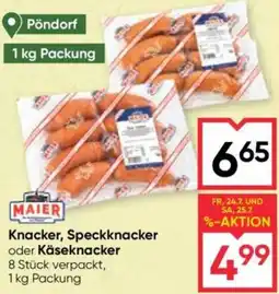 Maximarkt Maier Knacker, Speckknacker oder Käseknacker Angebot