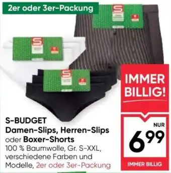 Maximarkt S-Budget Damen-Slips, Herren-Slips oder Boxer-Shorts Angebot