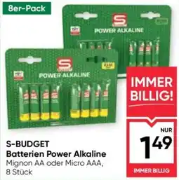 Maximarkt S-Budget Batterien Power Alkaline Angebot