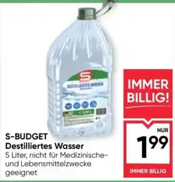 Maximarkt S-Budget Destilliertes Wasser Angebot