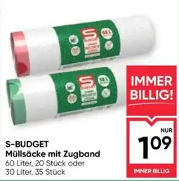 Maximarkt S-Budget Müllsäcke mit Zugband Angebot