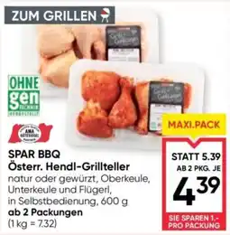 Maximarkt SPAR BBQ Österr. Hendl-Grillteller Angebot
