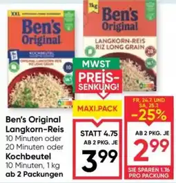 Maximarkt Ben's Original Langkorn-Reis Angebot