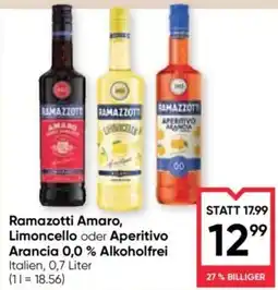 Maximarkt Ramazotti Amaro, Limoncello oder Aperitivo Arancia Angebot
