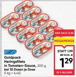 Maximarkt Goldpack Heringsfilets in Tomaten-Sauce Angebot