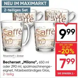Maximarkt Becherset „Milano“ Angebot