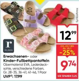 Maximarkt Rubin Erwachsenen- oder Kinder-Fußbett pantoffeln Angebot