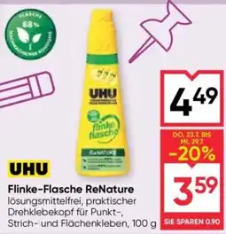 Maximarkt UHU Flinke-Flasche ReNature Angebot