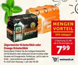 Interspar Jägermeister Kräuterlikör oder Orange Kräuterlikör Angebot