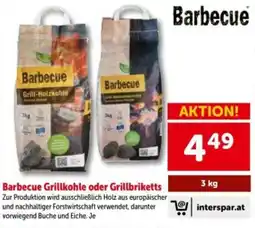 Interspar Barbecue Grillkohle oder Grillbriketts Angebot