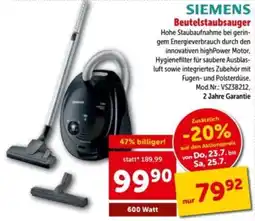 Interspar SIEMENS Beutelstaubsauger Angebot