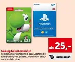 Interspar Gaming Gutscheinkarten Angebot