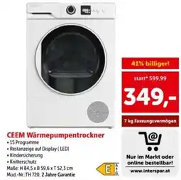Interspar CEEM Wärmepumpentrockner Angebot
