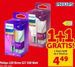 Interspar Philips LED Birne E27 100 Watt Angebot