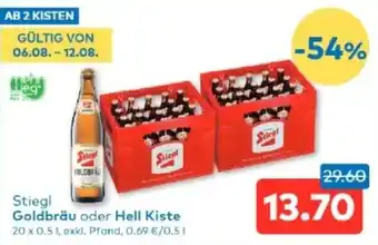T&G Stiegl Goldbräu oder Hell Kiste Angebot