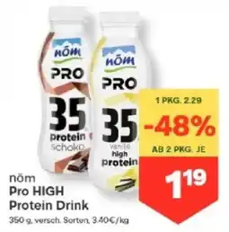 MPreis nöm Pro HIGH Protein Drink Angebot