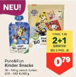 MPreis Pure&Fun Kinder Snacks Angebot