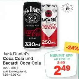 MPreis Jack Daniel's Coca Cola und Bacardi Coca Cola Angebot