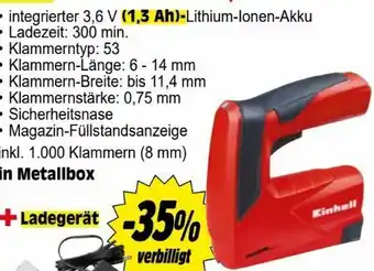 Zgonc Akku-Tacker Set TC-CT 3,6 Li Angebot