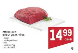 Metro Zandbergen rinder steak hüfte Angebot