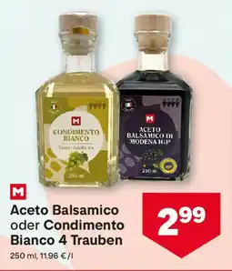 MPreis Aceto Balsamico oder Condimento Bianco 4 Trauben Angebot