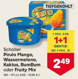 MPreis Schöller Pirulo Mango, Wassermelone, Kaktus, BumBum oder Fruity Mix Angebot