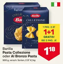 MPreis Barilla Pasta Collezione oder Al Bronzo Pasta Angebot