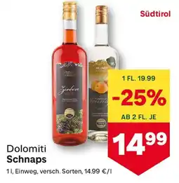 MPreis Dolomiti Schnaps Angebot