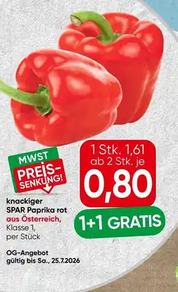 Spar knackiger SPAR Paprika rot Angebot