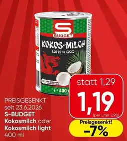Spar S-Budget Kokosmilch Angebot