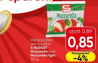 Spar S-Budget Mozzarella Angebot