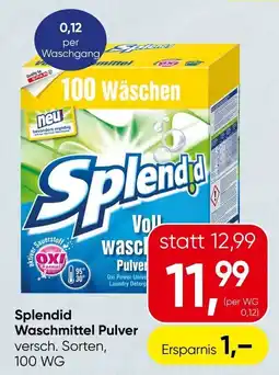 Spar Splendid Waschmittel Pulver Angebot