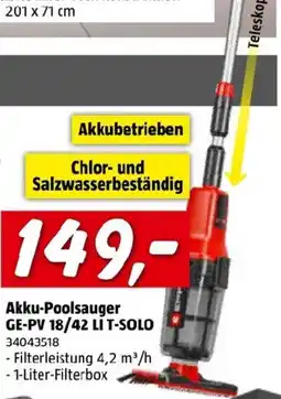 Bauhaus Akku-poolsauger ge-pv 18/42 li t-solo Angebot