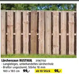 Bauhaus Lärchenzaun rustikal Angebot