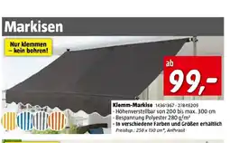 Bauhaus Klemm markise Angebot