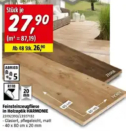 Bauhaus Feinsteinzeugfliese in holzoptik harmonie Angebot