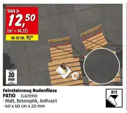Bauhaus Feinsteinzeug bodenfliese patio Angebot