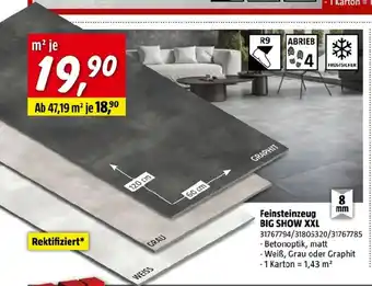 Feinsteinzeug big show xxl