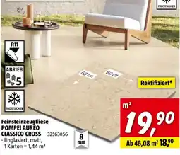 Bauhaus Feinsteinzeugfliese pompei aureo classico cross Angebot
