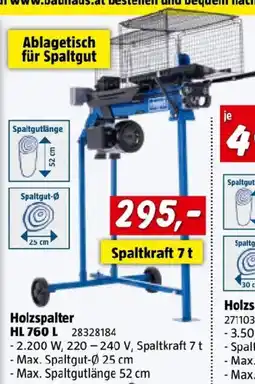 Bauhaus Holzspalter hl 760 l Angebot