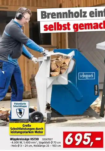 Bauhaus Wippkreissäge hs730 Angebot