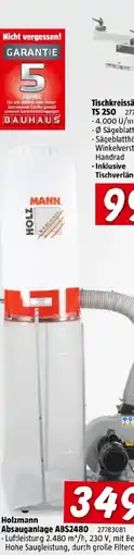 Bauhaus Holzmann Absauganlage ABS2480 Angebot