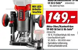 Bauhaus Akku-ober/kantenfräse tp-ro 18 set li bl-solo Angebot