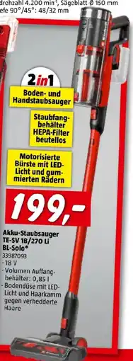 Bauhaus Akku-staubsauger te-sv 18/270 li bl-solo Angebot