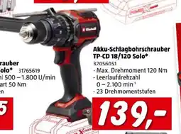 Bauhaus Akku-schlagbohrschrauber tp-cd 18/120 solo Angebot