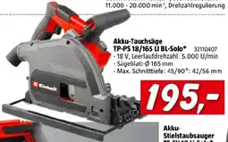 Bauhaus Akku-Tauchsäge TP-PS 18/165 LI BL-Solo Angebot