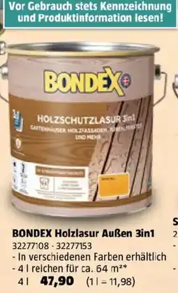 Bauhaus BONDEX Holzlasur Außen 3in1 Angebot